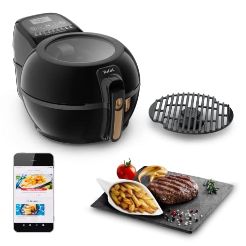 Tefal Friteuse sans huile, Fonction Gril, 9 menus automatiques, Grille incluse, Livre de recettes numérique, Frites, Grillades, Fabriqué en France, Air fryer, Actifry & Grill Genius FZ775810
