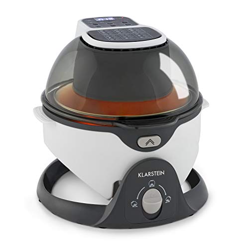 Klarstein VitAir Pommesmaster - Friteuse à air chaud, 1400 watts, Capacité de 6 litres, Cuisson sans huile, Poignée pratique, Grille pour cuire et rôtir, 50 à 240 °C, Cuisson unique à 360°, Blanc