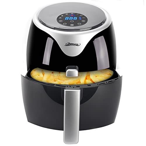 OZEANOS Airfryer Friteuse sans Huile, Friteuse à air Chaud 5 programmes prédéfinis, Minuteur et Température Réglable, écran Tactile LED, Friteuse Électrique 3,5 L - 1 400W Air Fryer