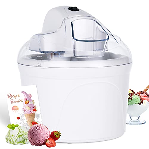 Vpcok Direct Sorbetière Turbine à Glace, Sorbetière Électrique, Machine Glace, 1.5L Machine à Glace et Sorbetières, livret Recettes Fournies