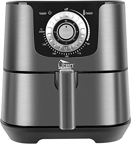 Friteuse Sans Huile, Uten 5.5L Friteuse à Air, 1700W Air Fryer -2 à 8 Personnes, Minuteur, Paniers Antiadhésifs, Sans BPA/PFOA