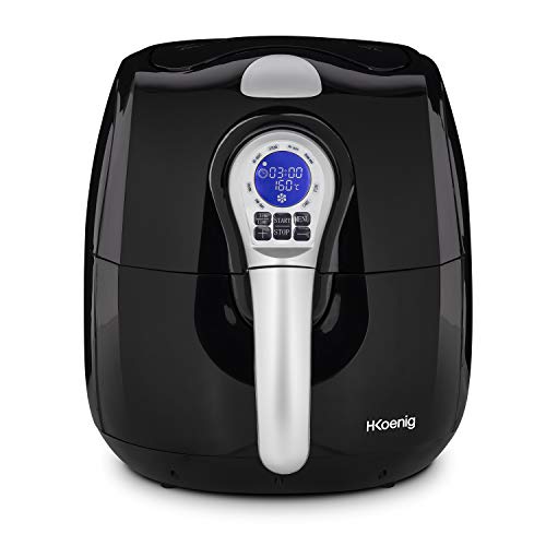 H.Koenig Friteuse électrique sans Huile FRY700 2,5L Multifonction Compacte Airfryer Air chaud, 80% de graisse en moins, 8 programmes, Température réglable, Cuve Amovible Compatible lave-vaisselle