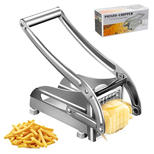 Coupe-Frites, Passe au Lave Vaisselle, Frites fraîches, Coupe Frites Passe au Lave-Vaisselle, Comprend Deux lames Tranchantes En Acier Inoxydable, pour Frites Pommes de terre Carottes Concombres