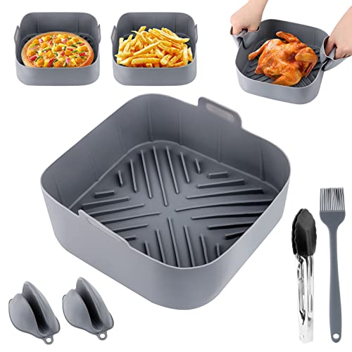 JOPHEK Moule Silicone Air Fryer Set, 5 Pack Accessoires pour Friteuses - Panier Friteuse Silicone Air Fryer, Air Fryer Accessoires, 20cm