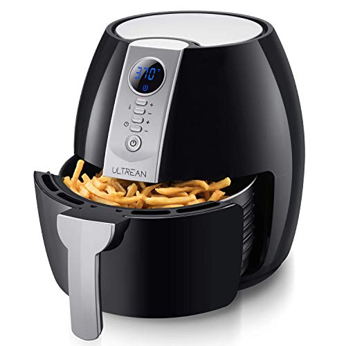 Ultrean Friteuse Sans Huile, Air Fryer 4L - 1500W, Friteuses à Air Chaud avec Ecran LCD Numérique, Adapté pour cuire, griller, rôtir les cuisine saine