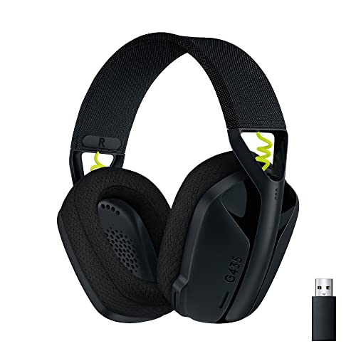 Logitech G435 LIGHTSPEED & Bluetooth sans Fil Casque Gaming, Casque léger circum-auriculaire, Micro intégré, Batterie de 18h, Compatible avec Dolby Atmos, PC, PS4, PS5, Mobile, Nintendo Switch - Noir