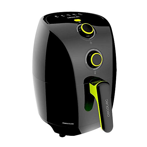 Cecotec Friteuse Cecofry Compact Rapid Sun. Programmable en temps et en température. Thermostat jusqu'à 200 ºC. Durée réglable de 0 à 30 minutes. Récipient d'une capacité de 1,5 litre. (1,5 L | Vert, Noir)