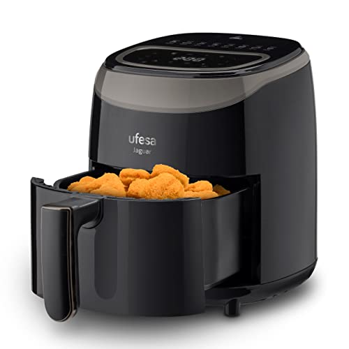 Ufesa Jaguar, Friteuse Électrique à Air, 3.5 L, 8 Programmes, 1200 W, Ecran Tactile, Minuterie, Température 80ºC - 200ºC, Sans BPA ni PFOA, Cuve et Plateau Antiadhésif, Exclusivité Amazon