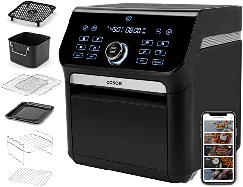 COSORI 14-in-1 Smart Large Air Fryer Oven XL 7QT with 6 Accessories, Wi-Fi App & Alexa Control/Google home, 12 Presets & Shake Reminder, Keep Warm Preheat, Memory function, 1800W, Black