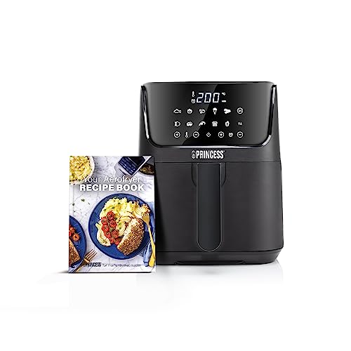 Princess Airfryer numérique 182031 - Livre de recettes inclus - 11 programmes - 1 350 W, Noir, 3,5 L