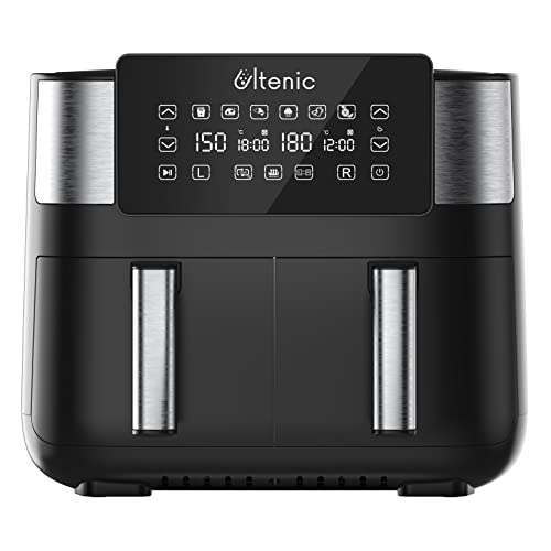 Ultenic K20 Friteuse Sans Huile à Double Tiroir, Air Fryer avec 6 Programmes, Friteuse à Air 8L avec Double Panier Anti-Adhésif, Menu Francais Online, Préchauffage, Écran Tactile LED, 2850W