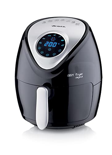 Ariete Friteuse Digital 4616, Friteuse à Air 3.5L, Minuteur 60 Minutes, Ecran LCD et Tactile avec 7 Modes de Cuisson, Température Maximale 200°C, 1300W, Noir