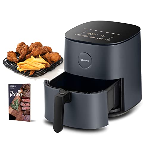 COSORI Friteuse sans Huile 4,7L XL avec 100 Recettes, Air Fryer 1500W, Friteuse à Air Chaud avec 9 Programmes, et aussi Faites Cuire, Frire, Rôtir et Griller tous vos Aliments, Gris, CAF-L501