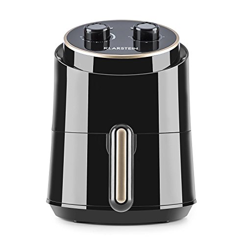 Klarstein Well Air Fry - Friteuse à air chaud, Puissance: 1230W, Cuisson sans huile, Pas besoin de décongeler ni de préchauffer, Cuve avec revêtement anti-adhésif, Capacité : 1,5 litres, Noir