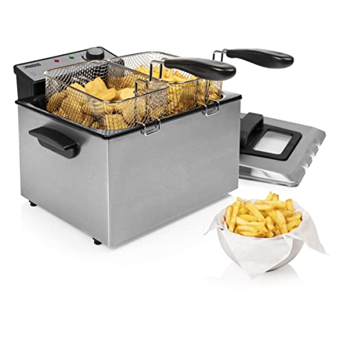 Princess Friteuse 01.185000.01.001, -185000 Habillage en Acier Inoxydable, 3270W, 5 L, 33 X 18.5 X 36 cm, Métal