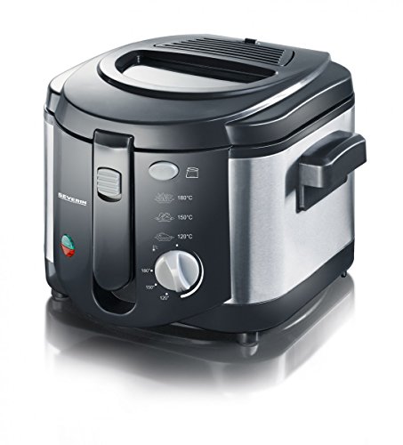 Severin FR 2437 Friteuse (1500 W, Capacité 2 L, Capacité du Panier 300 g) Inox/Noir