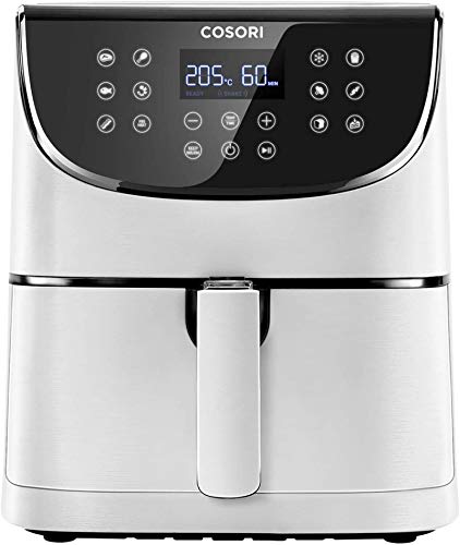 COSORI Friteuse sans Huile 5,5L XXL avec 100 Recettes, Air Fryer 1700W, Friteuse à Air Chaud avec 11 Programmes, et aussi Faites Cuire, Frire, Rôtir et Griller tous vos Aliments, Blanche, CP158-AF