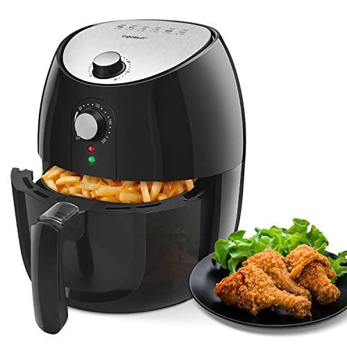 Friteuse sans huile 3.5L, friteuse à air chaude, 1500 W, panier de friture anti-adhérant, fonction d'arrêt automatique. Sans BPA, facile à nettoyer.
