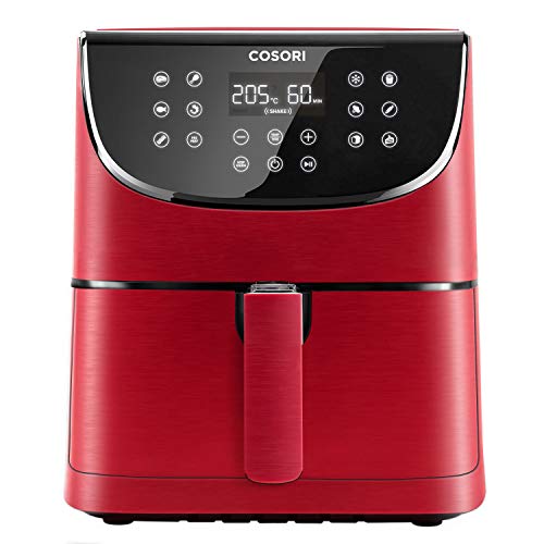 COSORI Friteuse sans Huile 5,5L XXL avec 100 Recettes, Air Fryer 1700W, Friteuse à Air Chaud avec 11 Programmes, et aussi Faites Cuire, Frire, Rôtir et Griller tous vos Aliments, Rouge, CP158-AF