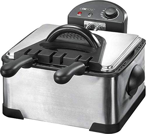 Clatronic FR 3195 Friteuse Acier Inox 2 Boites Amovible 4 L 2000 W