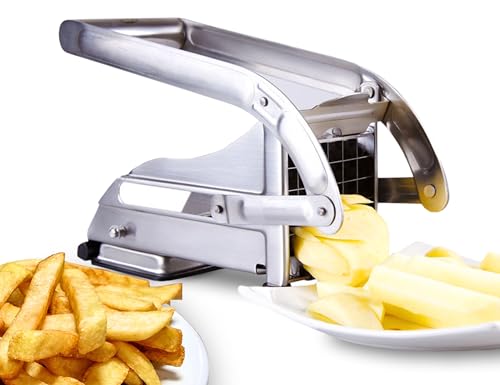 Impeccable Culinary Objects (ICO) Coupe-frites, Comprend Deux lames Tranchantes En Acier Inoxydable Et Une Base D'aspiration Sécurisée
