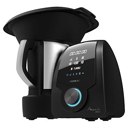 Cecotec Robot de Cuisine Multifonction Mambo 9590. Cuillère MamboMix, Bol Habana, 30 Fonctions, Bol en acier inoxydable de 3,3 L, Vitesse zéro, Panier pour bouillir sur 4 niveaux