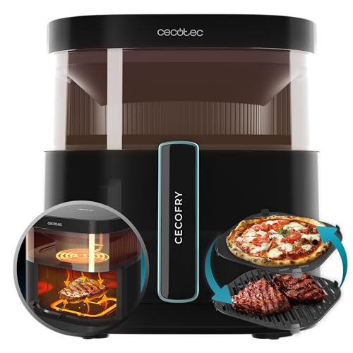 Cecotec Friteuse à air sans huile de 6 L avec fenêtre Air Fryer Cecofry DuoHeat 6000. 2200 W, Double Résistance, Cuisson 3D, Grillin Style, 8 Menus, Température Réglable 80-200°C