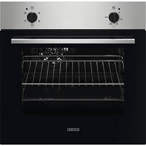 Zanussi ZOHNC0X1 Four multifonction, 4 fonctions, commandes fixes, anti-empreintes, 2 niveaux de cuisson, ventilateur tangentiel, porte facile à nettoyer, inox, classe A, 53 litres
