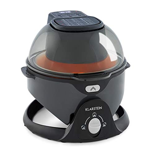 Klarstein VitAir Pommesmaster - Friteuse à air chaud, 1400 watts, Capacité de 6 litres, Cuisson sans huile, Poignée pratique, Grille pour cuire et rôtir, 50 à 240 °C, Cuisson unique à 360°, Noir