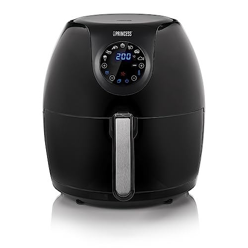 Friteuse sans huile Airfryer XXL Princess Deluxe - Pour 9 personnes - Livre de recettes numérique à télécharger - 5,5 L - 1,25 kg de frites