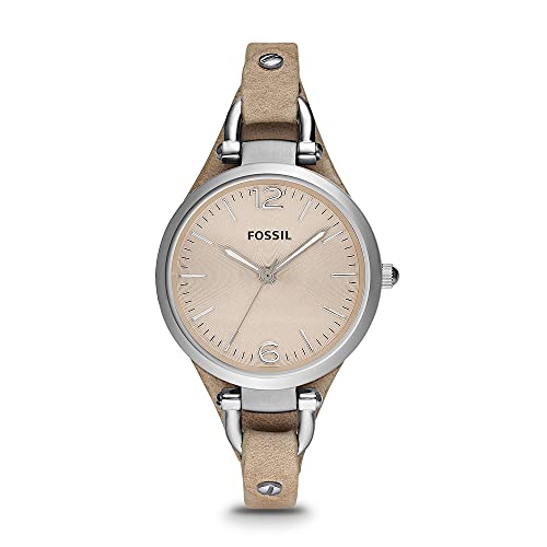 Montre femme FOSSIL Georgia, taille de boîtier de 32 mm, mouvement à quartz, bracelet en cuir véritable