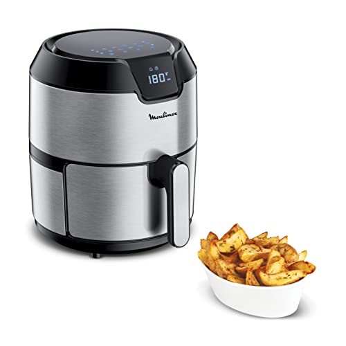 Moulinex Easy Fry Deluxe Friteuse sans huile XL + gril, Capacité 4,2 L, Jusqu’à 6 personnes, 8 programmes, Ecran tactile, Arrêt automatique, air fryer EZ401D10, Redonda