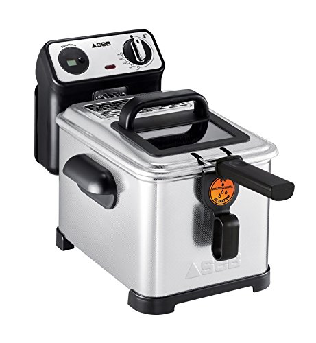 Seb Friteuse Semi-Professionnelle Filtra Pro 4L, Frites, Poulet, Capacité 1,3kg, Cuve Amovible, Thermostat Réglable, 2300 W, Inox FR518100, Métal