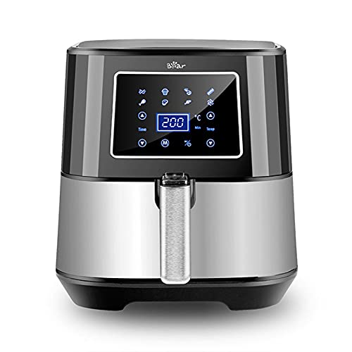 Bear Friteuse sans huile avec 7 programmes, Air Fryer 1700 W 5,5 L Panneau de contrôle numérique tactile, température et temps réglable, sans BPA ni PFOA, cuisson plus rapide, friteuse air chaud [A+++