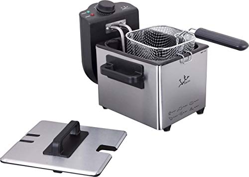 Jata FR115 Friteuse en acier inoxydable 1,5 l Thermostat de température réglable. 100% amovible. Nettoyage facile. Antimélange de saveurs. Résistance inox immergée