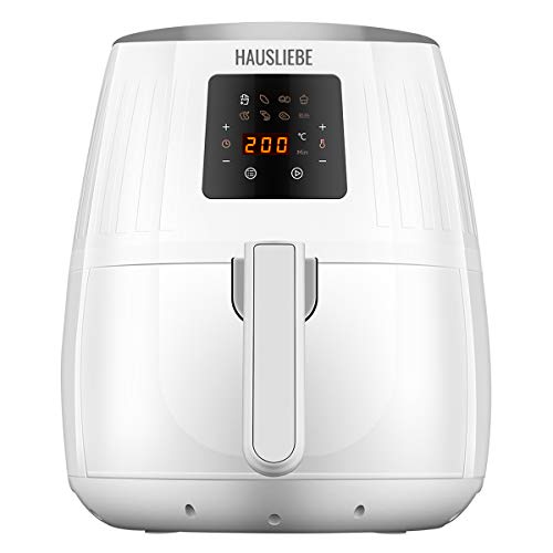 HAUSLIEBE LF1 Airfryer (1500 W, friteuse à air chaud, écran numérique, sans huile, facile à utiliser et à nettoyer, pour 2 à 3 personnes, 3,5 litres) Blanc