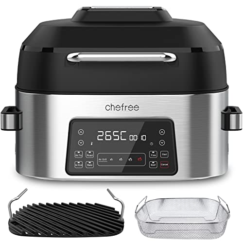 CHEFREE Air Fryer 6L, Écran Tactile LED, Friteuse Grill sans Huile avec 8 Fonctions, Moins D'Huile et Économisé d'Énergie, Noir, AFG01