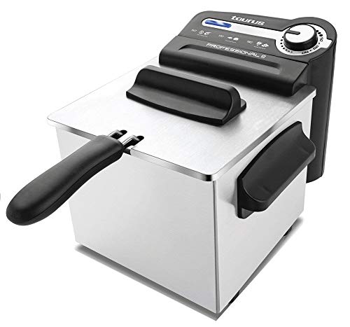 Taurus Professional 2 - Friteuse électrique 1700W, 2L, Position égouttage huile, pour 2 à 3 portions, Température réglable, Inox