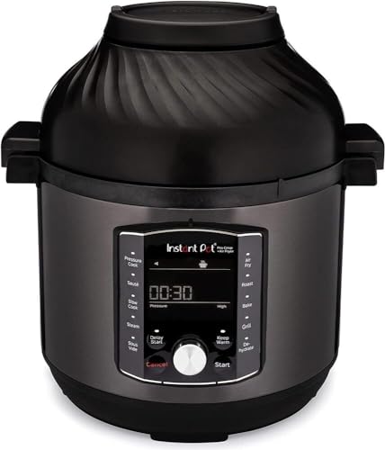 Instant Pot Pro Effet Croustillant, Multicuiseur 11 en 1 - Autocuiseur, Friteuse à Air, Cuisson Lente, Cuisson Vapeur, Fonction Sous-Vide, Déshydrateur, Chauffe-Plat et Fonction Pâtisserie - 7.6 L