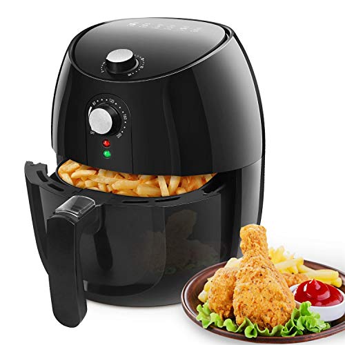 Aigostar Hayden - Friteuse électrique sans huile, friteuse à air chaude, 1500W, format familial 3,5 L, panier de friture anti-adhérant, fonction d'arrêt automatique. Sans BPA, facile à nettoyer.