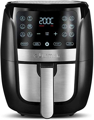 Gourmia Friteuse numérique sans huile en acier inoxydable, 5,7 L, noir
