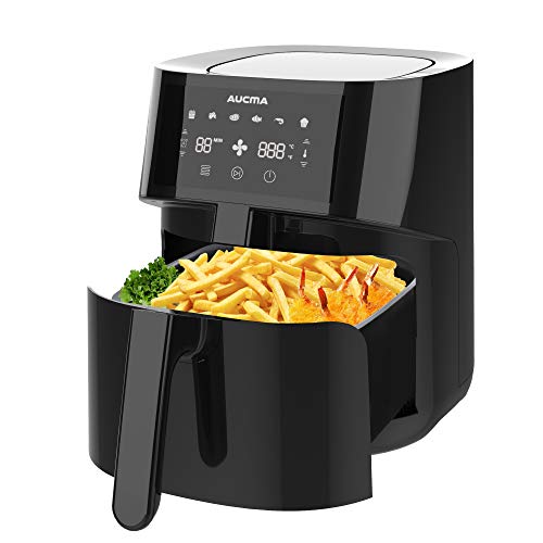 AUCMA 5,5L XXL Friteuse Sans Huile à Air Chaude,Écran LCD Numérique Air fryer,écran Tactile LCD, Friteuse Électrique sans huile 1500W [Classe Énergétique A++]