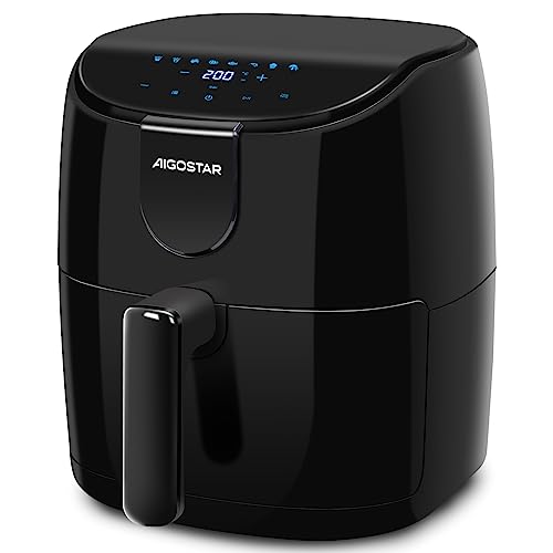 Aigostar Hayden X - Friteuse à air 9 en 1. Air Fryer 1500W 4L avec minuteur de 60 minutes et écran LED, température réglable de 40°C à 200°C. Moins d'huile et sans fumée, panier antiadhésif.