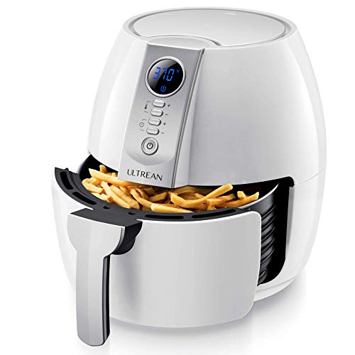 Ultrean Friteuse Sans Huile, Air Fryer 4L - 1500W, Friteuses à Air Chaud avec Ecran LCD Numérique, Adapté pour cuire, griller, rôtir les cuisine saine