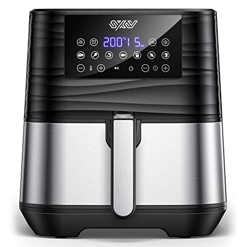 Innsky Friteuse sans Huile 5,5L avec 7 programmes, Air Fryer 1700W, Friteuse à Air Chaud avec 32 Recettes et écran tactile numérique LED，préchauffage, maintien au chaud et décongélation