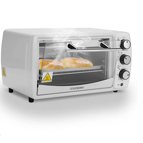 Mini four 13 l, 1200 W, 65 à 230 °C, avec minuteur, plaque ramasse-miettes rabattable, petit