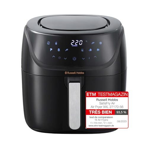 Russell Hobbs Air fryer XXL 8l [Multicuiseur 7en1] Friteuse sans huile (10 programmes, cuit, grille, rôtit, frit, Convient au lave-Vaisselle, Digital, Contrôle température, 220°) SatisFry 27170-56