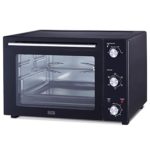 Four multifonction 58L chaleur tournante tournebroche grill 2000W ARIZONA noir 5 programmes de cuisson avec minuterie et accessoires