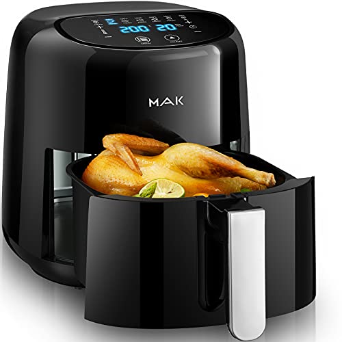 Friteuse sans Huile Air Fryer 4.5L Écran Tactile Airfryer Friteuse à Air à Chauffage Rapide Four à Air Chaud 1300W 7 Programmes Préréglés et Température Réglable et Doublure en Zinc