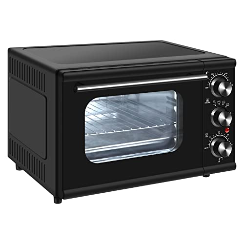 WOLTU Mini-Four Four Compact avec Grille et Plaque de Cuisson, 1300W, 15 litres, Noir BF04sz
